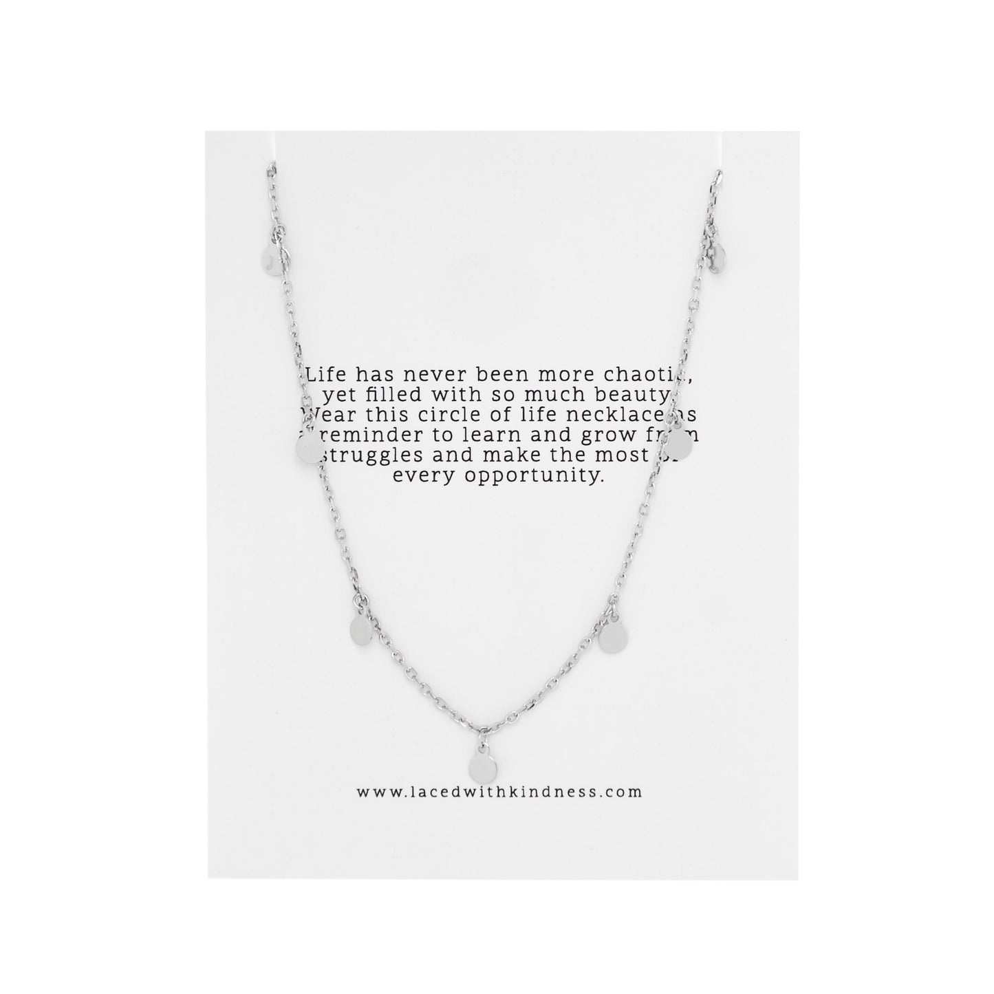 Circle of Life Necklace, Silver, Laced with Kindness, Accessories, Beautiful Chaos Collection