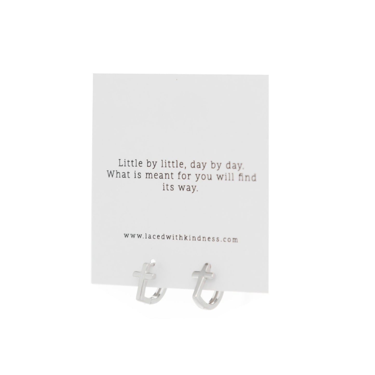 Cross Earrings, Silver, Laced with Kindness, Accessories, Beautiful Chaos Collection
