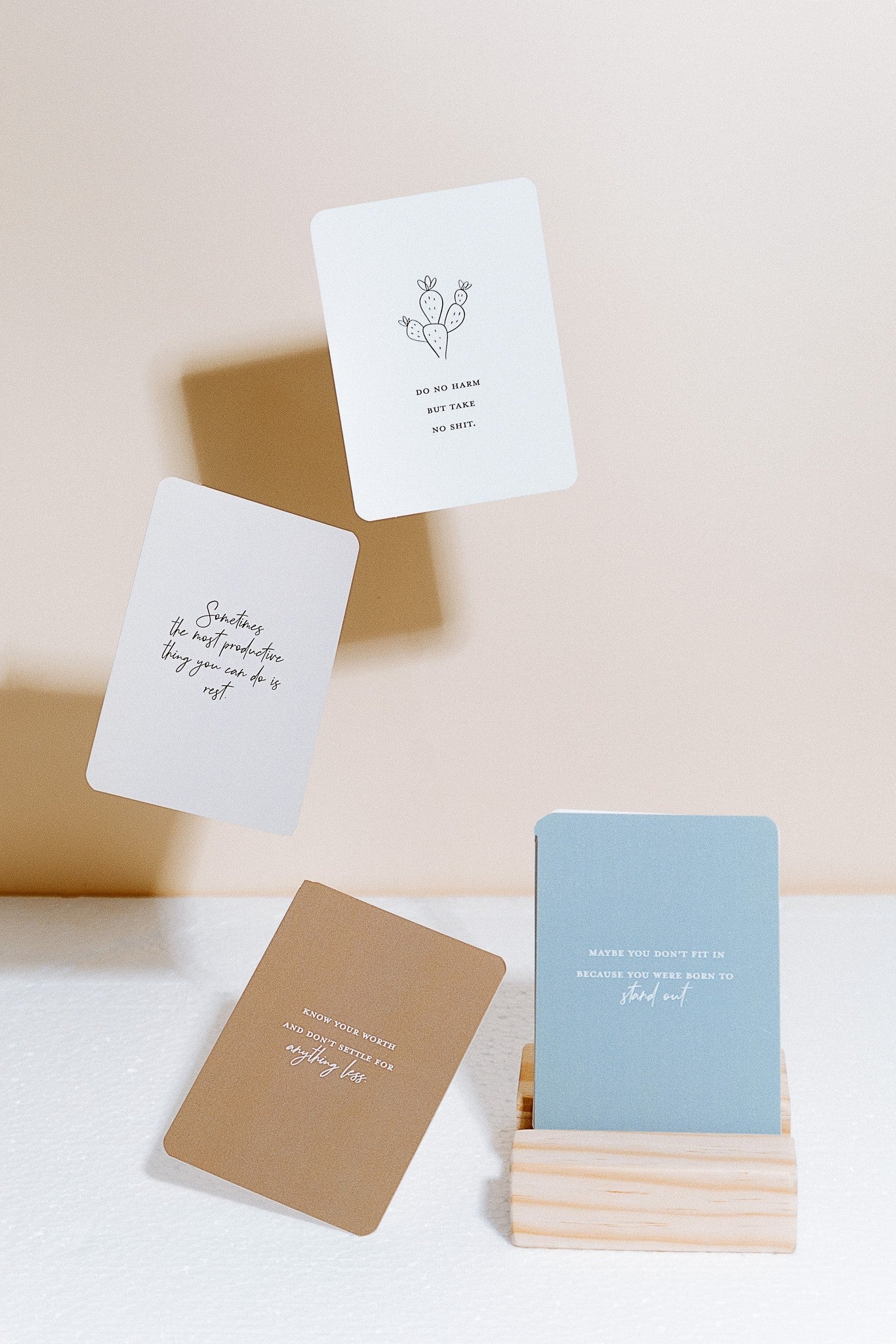 minimalist adult affirmation cards; love and positivity; daily affirmation cards, Australian boho shop