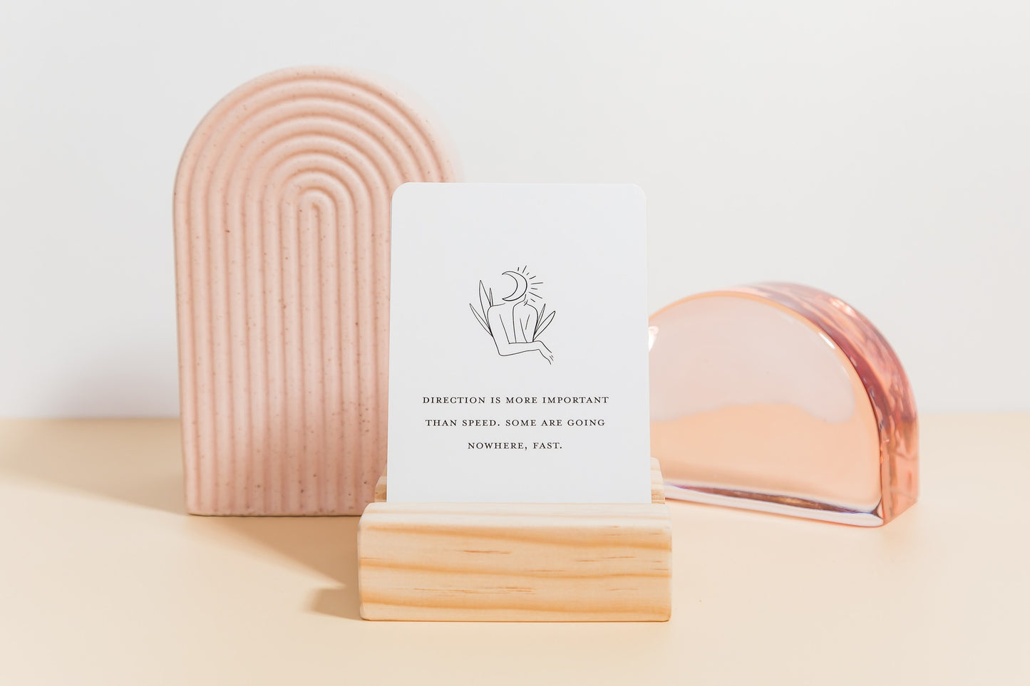 "Direction is more important than speed, some are going nowhere fast." minimalist adult affirmation cards; love and positivity; daily affirmation cards, Australian boho shop