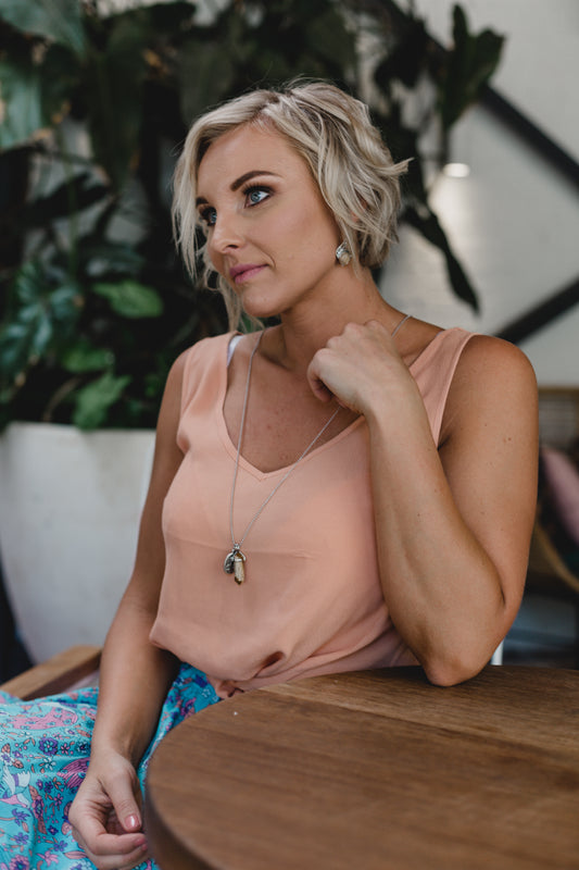 Pendant Necklace Silver | Jasper