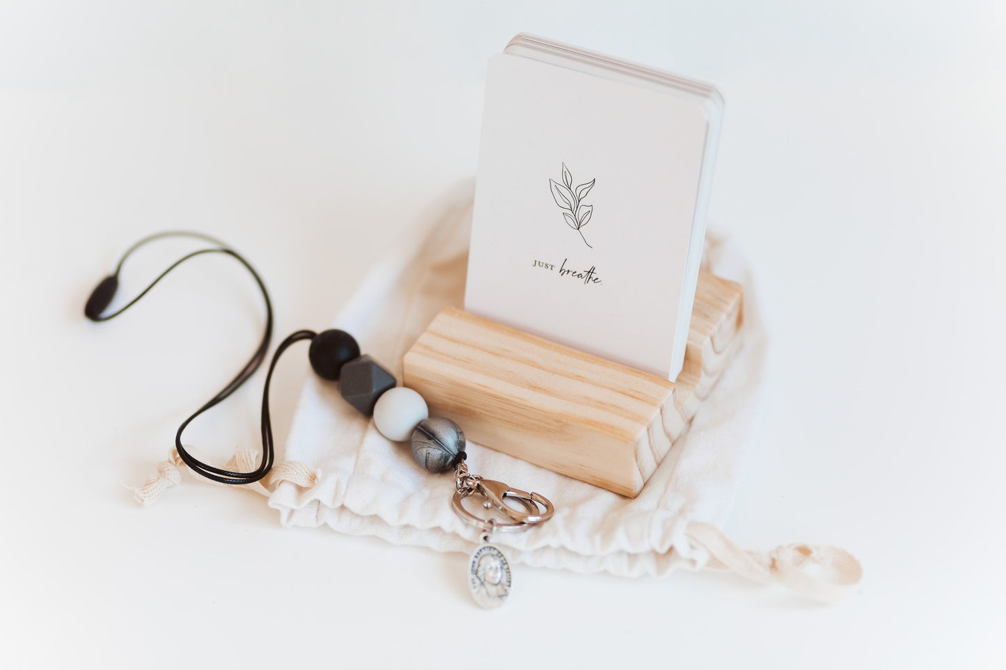 "Just breathe." minimalist adult affirmation cards; love and positivity; daily affirmation cards, Australian boho shop