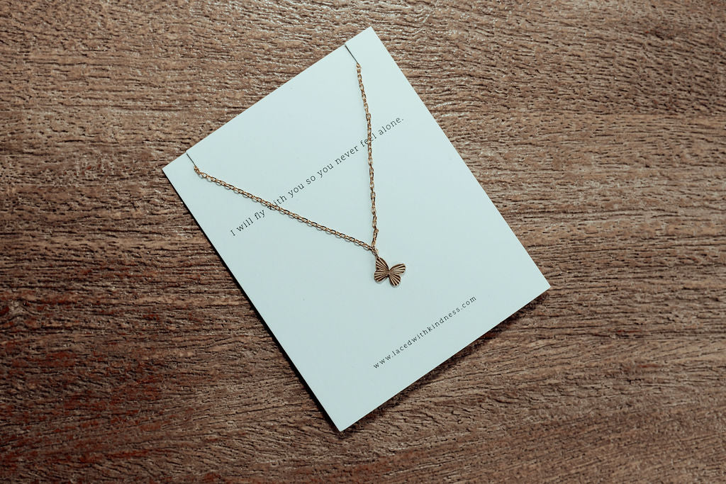 gold butterfly necklace