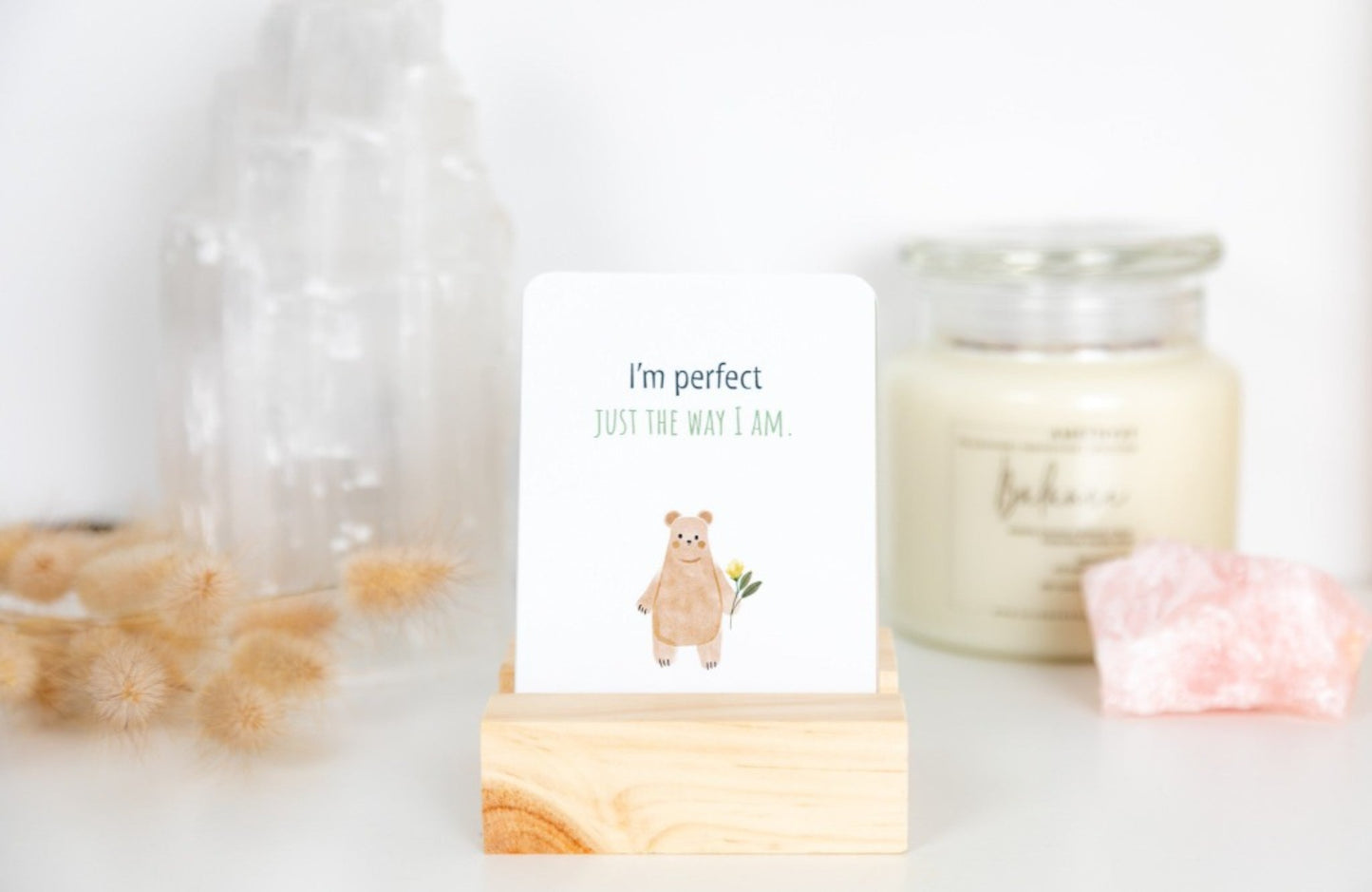 'I'm perfect just the way I am." minimalist kids affirmation cards; love and positivity; daily affirmation cards, Australian boho shop