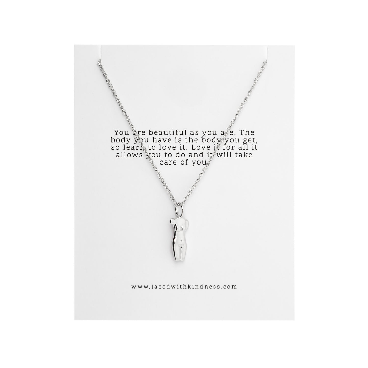 Be You Necklace, Silver, Laced with Kindness, Accessories, Beautiful Chaos Collection