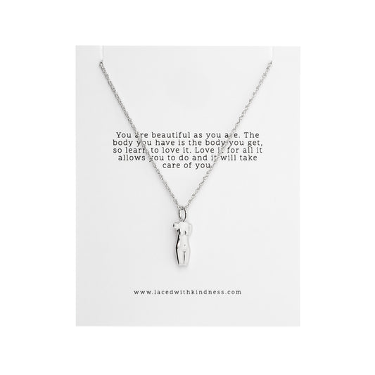 Be You Necklace, Silver, Laced with Kindness, Accessories, Beautiful Chaos Collection