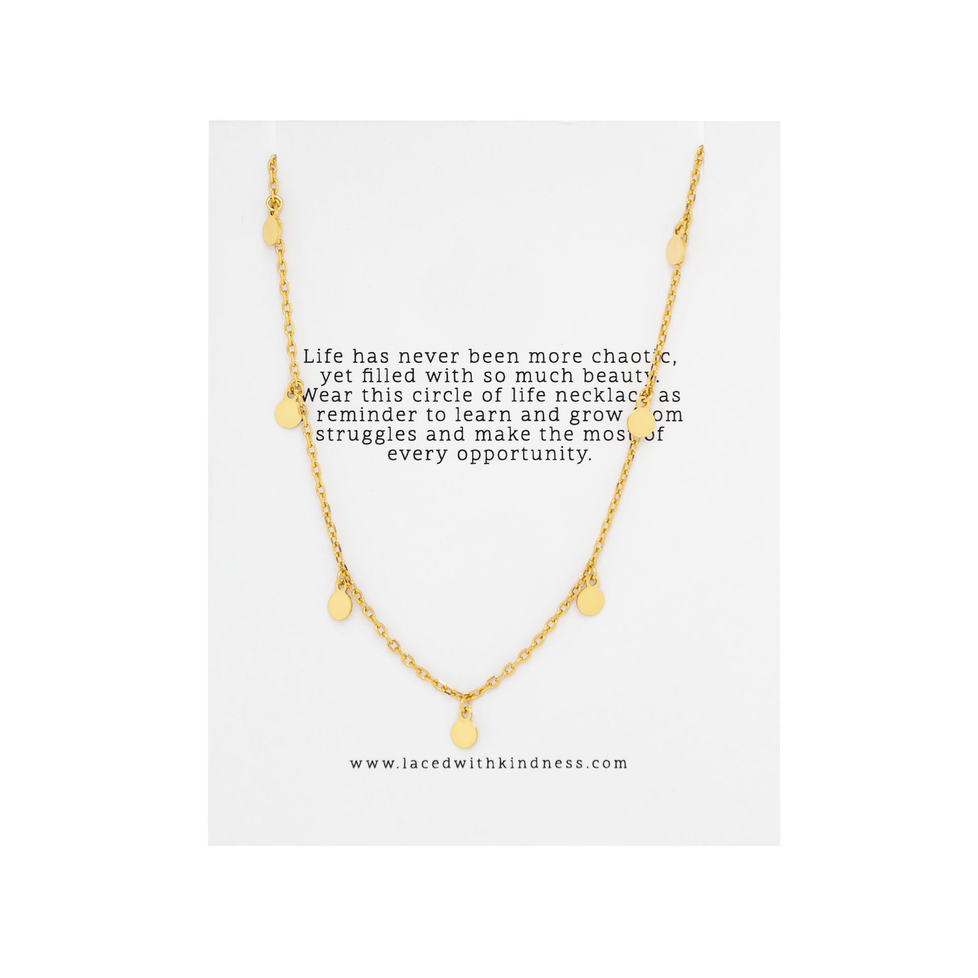 Circle of Life Necklace, Gold, Laced with Kindness, Accessories, Beautiful Chaos Collection