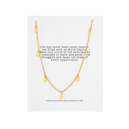 Circle of Life Necklace, Gold, Laced with Kindness, Accessories, Beautiful Chaos Collection