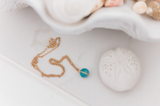 Bath bomb surprise necklace, aquamarine, 