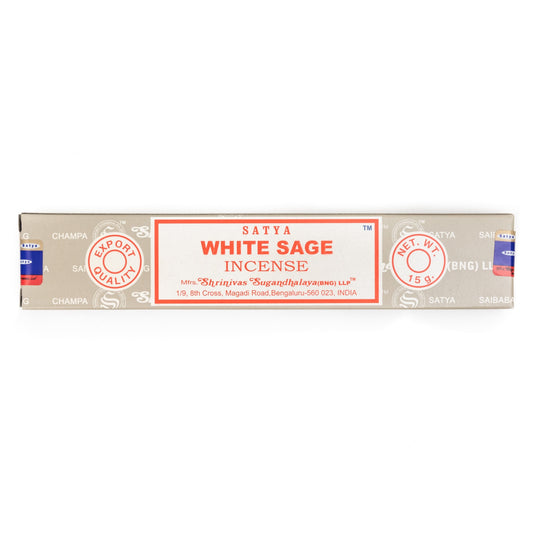 box of white sage incense in white background