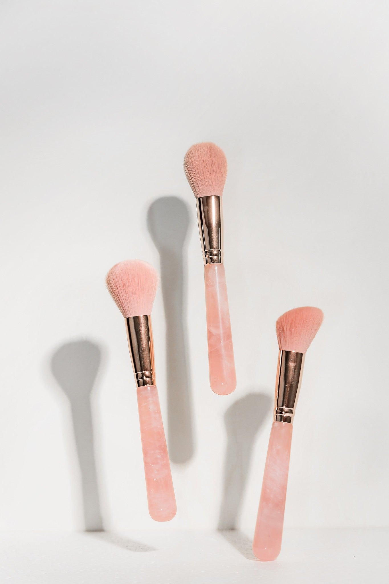 Rose Quartz soft makeup brush set, set of three,  Australian brush 