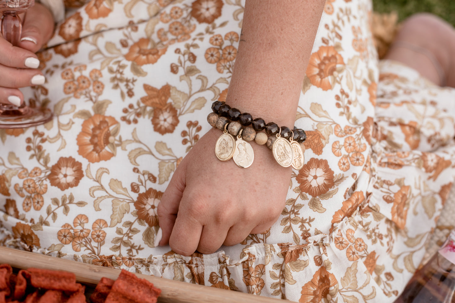 crystal bracelet Jasper Gold 