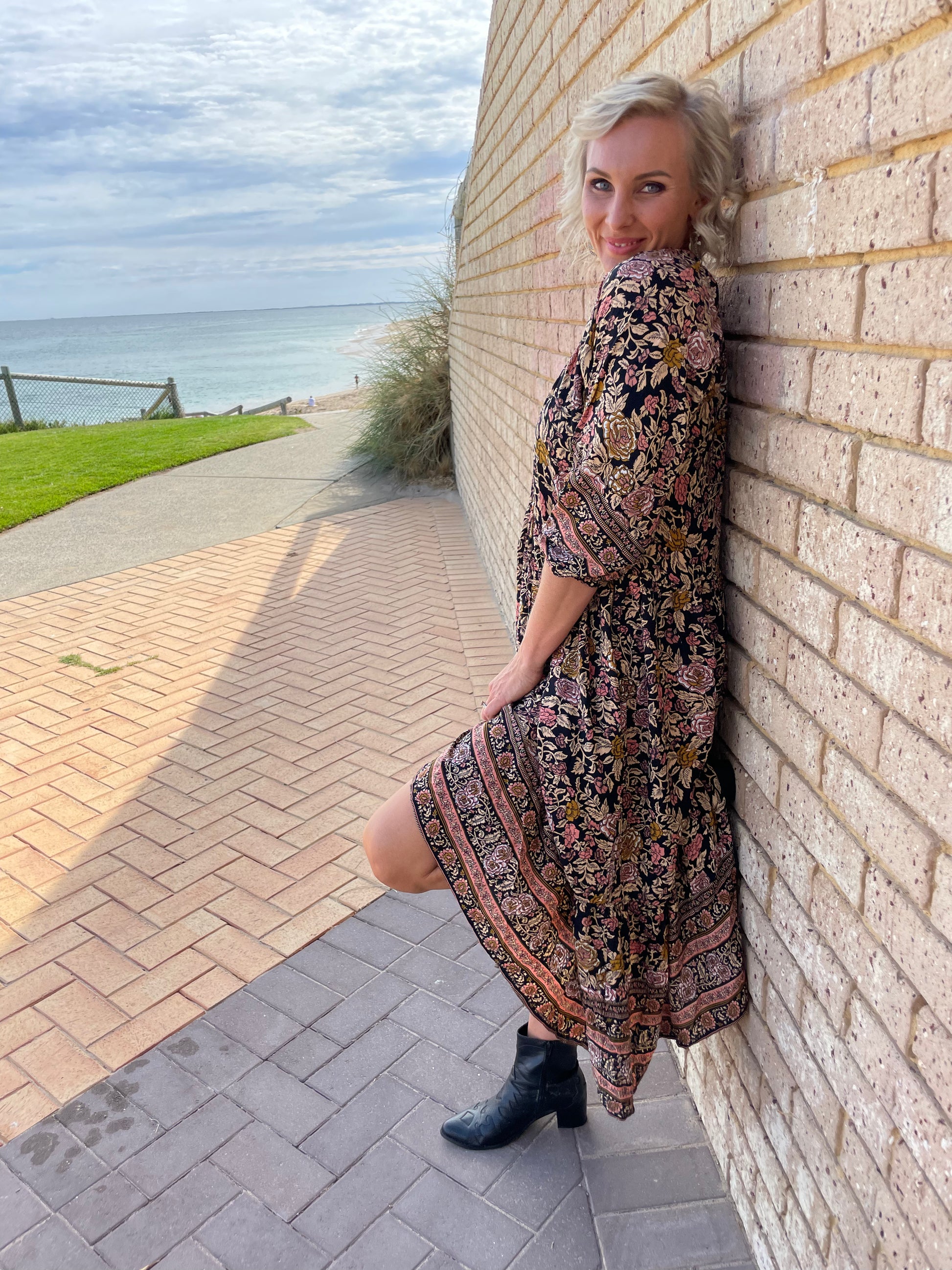 Kezia Black Floral Boho Dress, Laced with Kindness, Boho dress, Australian boho shop