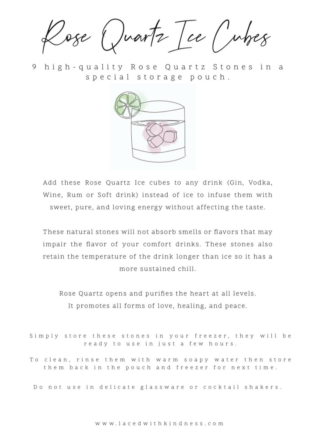 Rose Quartz Ice Cubes Instruction Guide