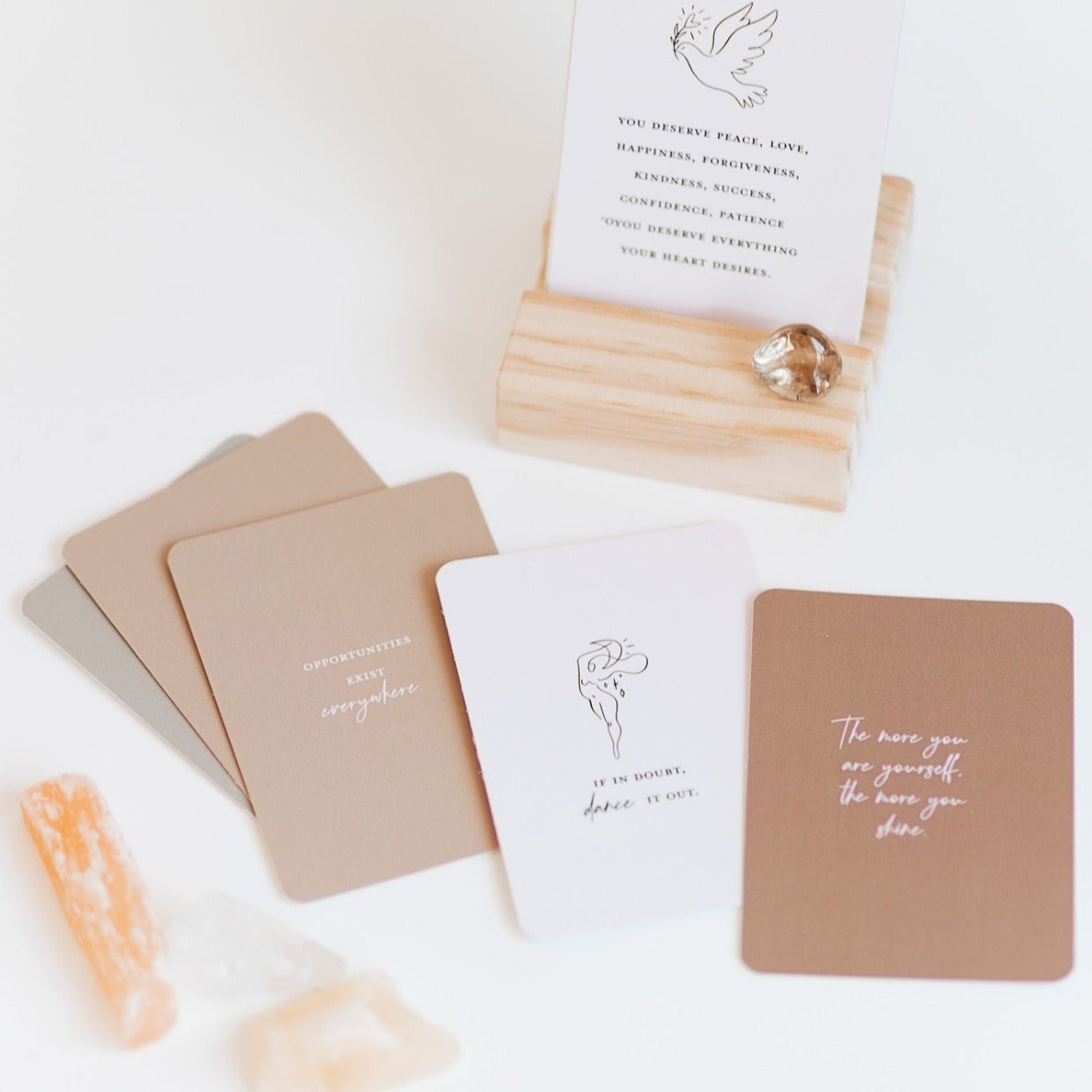 minimalist adult affirmation cards; love and positivity; daily affirmation cards, Australian boho shop
