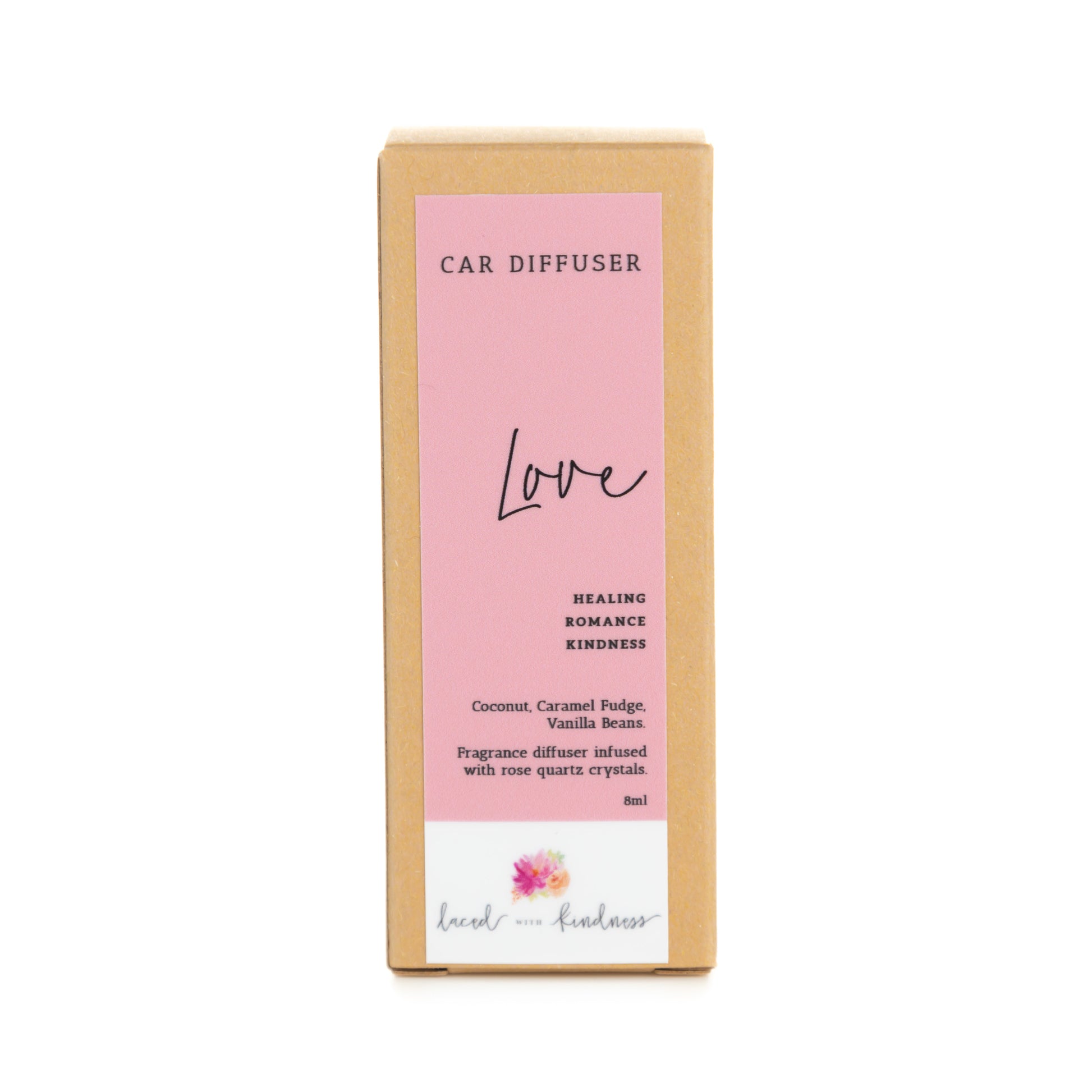 Car Diffuser, Mini Diffuser, Laced with Kindness, Love, Scent: Coconut, Caramel Fudge, Vanilla Beans