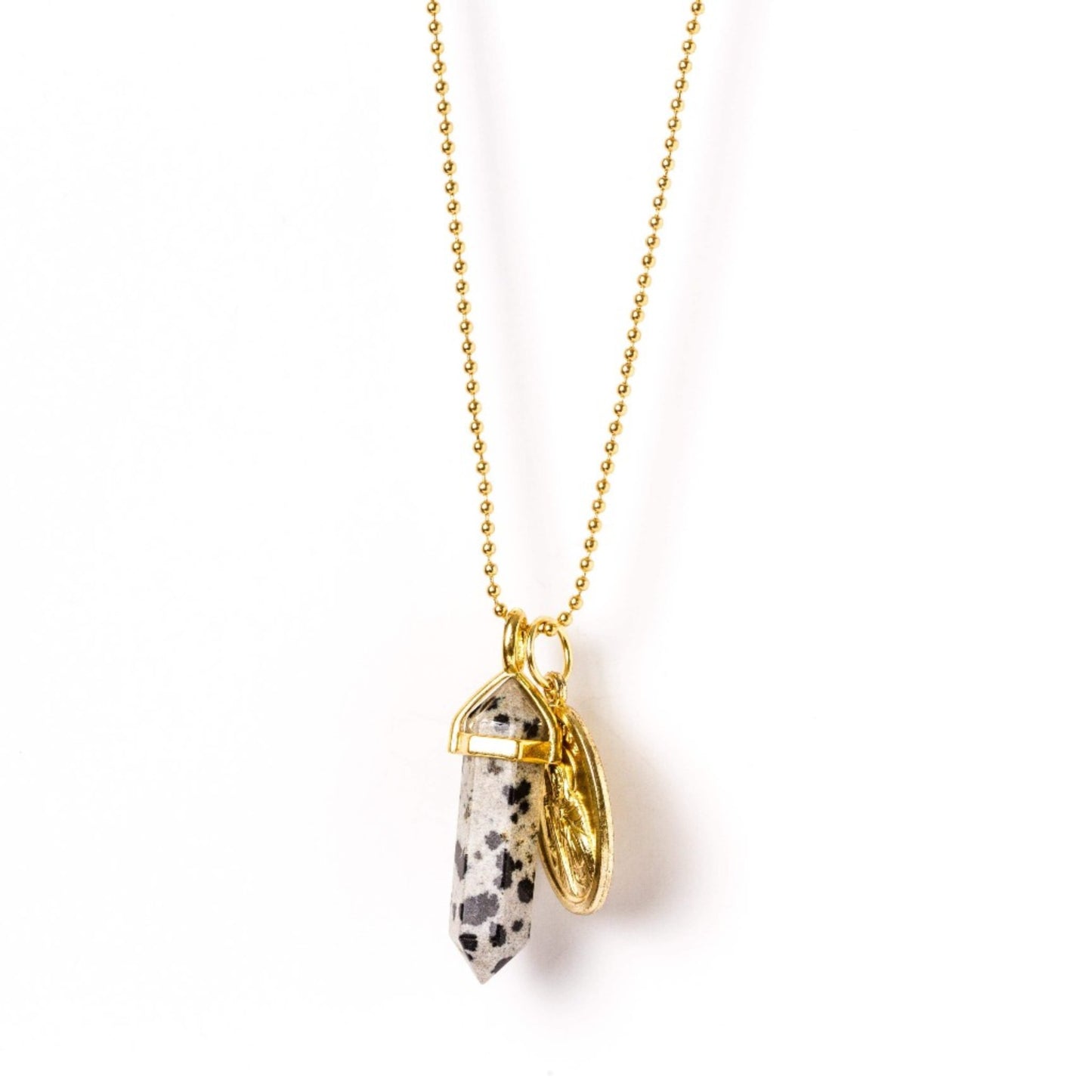crystal-jewellery-for-gifts PENDANT NECKLACE GOLD | DALMATIAN JASPER