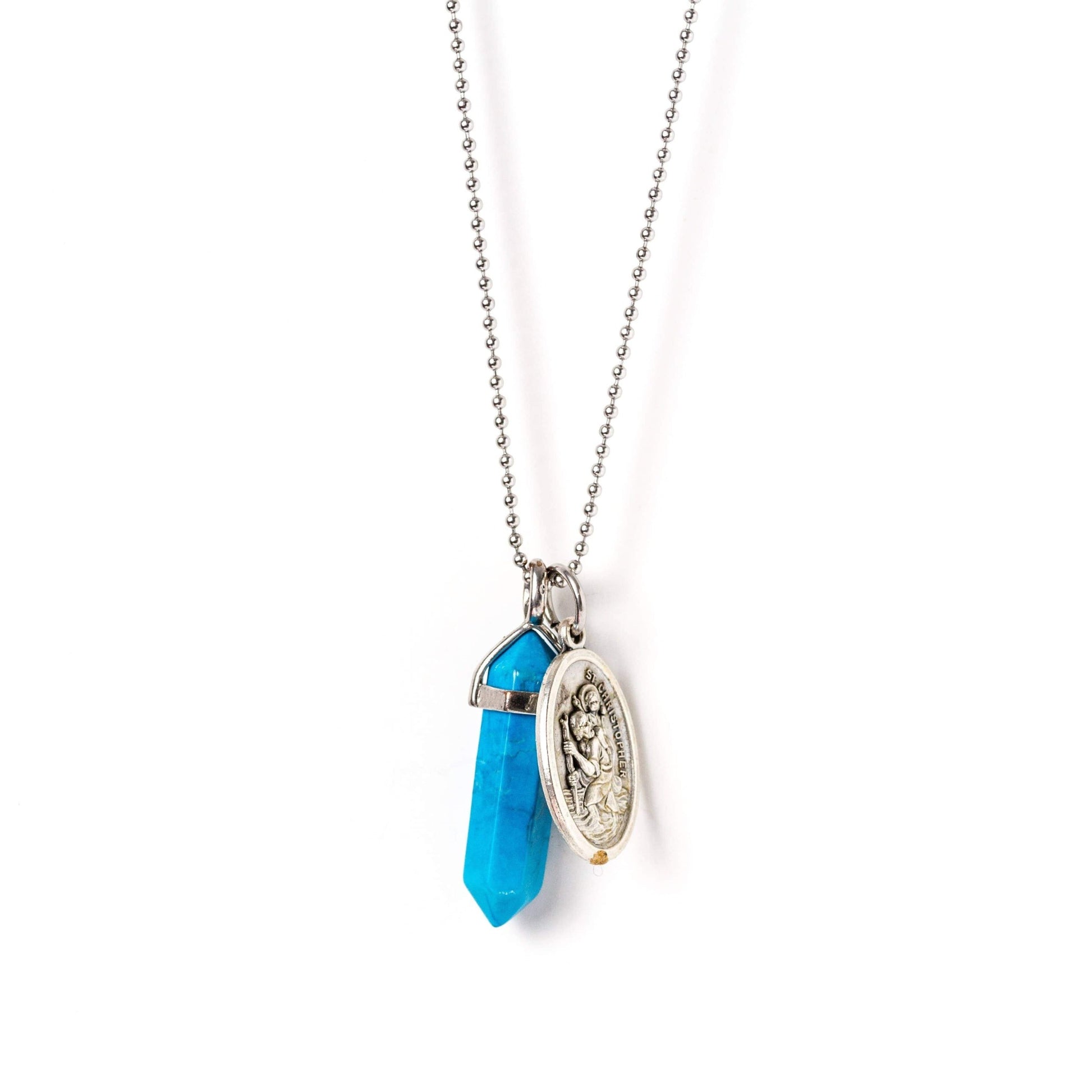 crystal-jewellery-for-gifts PENDANT NECKLACE SILVER | BLUE HOWLITE