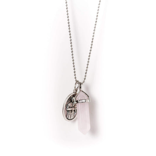 crystal-jewellery-for-gifts PENDANT NECKLACE SILVER | ROSE QUARTZ